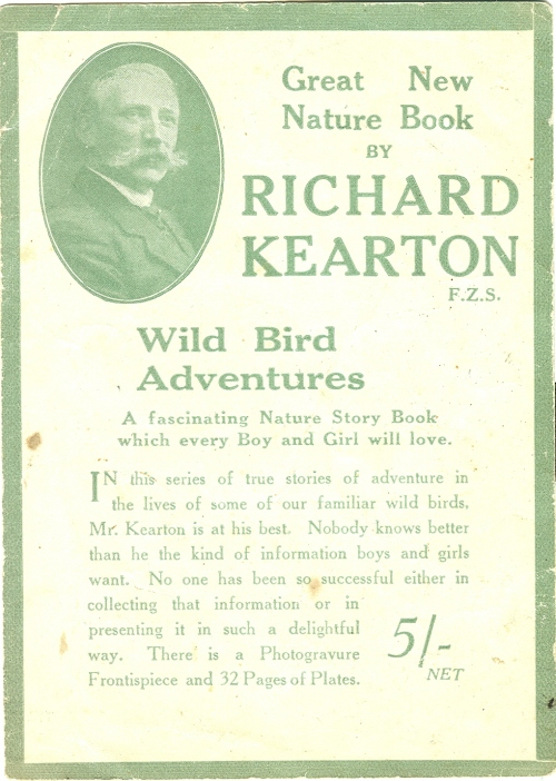 Flyer for new nature book by Richard Kearton