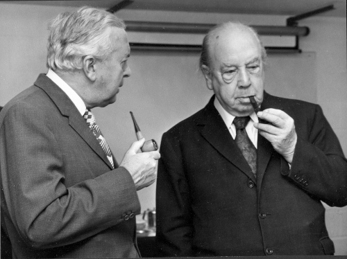 Harold Wilson and J.B. Priestley, with pipes