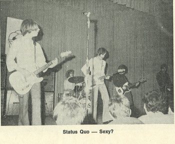 Status Quo on stage at Bradford University Union, Javelin 24 October 1968 p.10