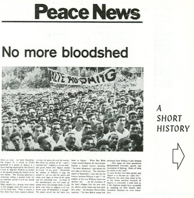 Front page of Peace News a short history 1962
