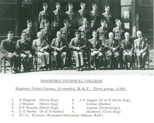 Bradford Technical College Engineer Cadet Course, 10 months, RAF, first group, c1942 (BTC 8/3)